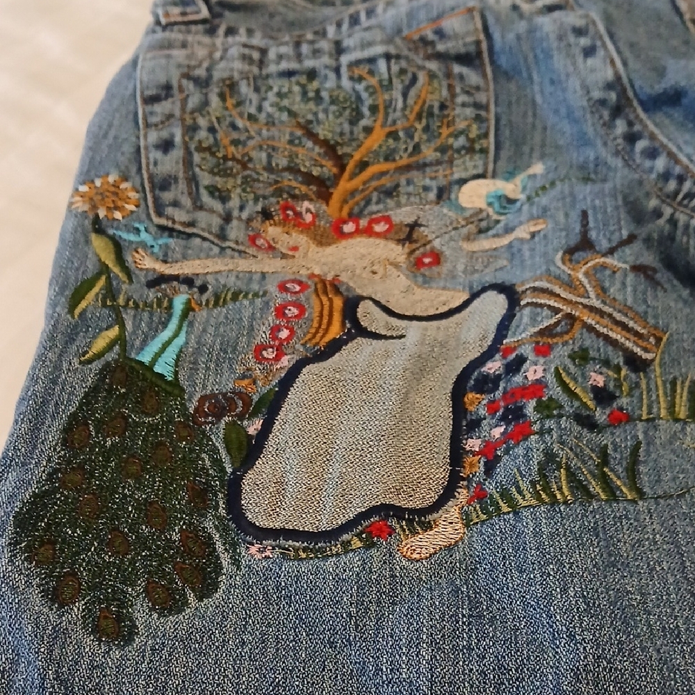 Vintage Y2K True Religion Jeans "Bobby" 26 Goddess Pocket Needs Zipper Repair - Picture 2 of 7